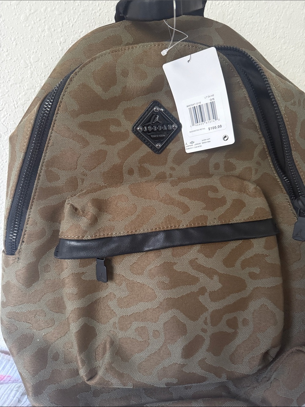 Men's Camouflage Canvas Backpack - Brown
